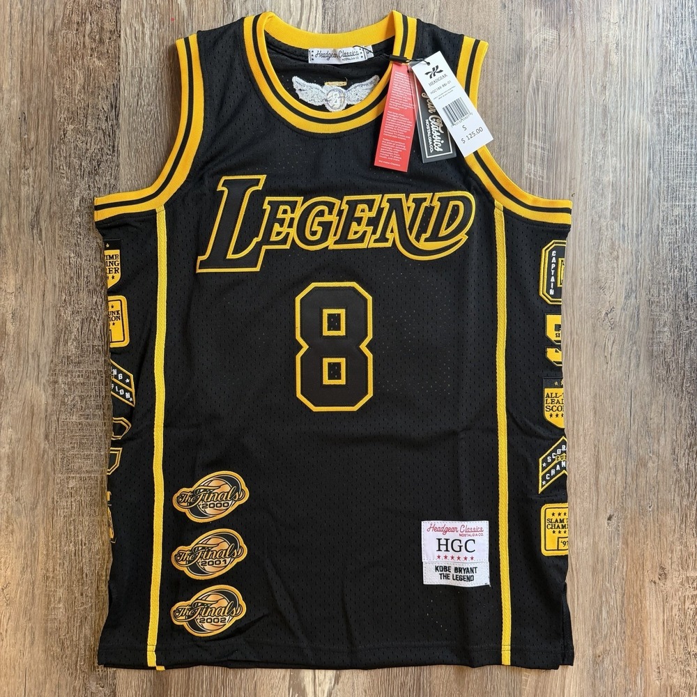 HEADGEAR CLASSICS Legend Mamba Basketball Jersey Men's Size S Black Patched Side
